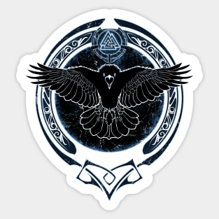 Raven and Valknut Symbol Sticker